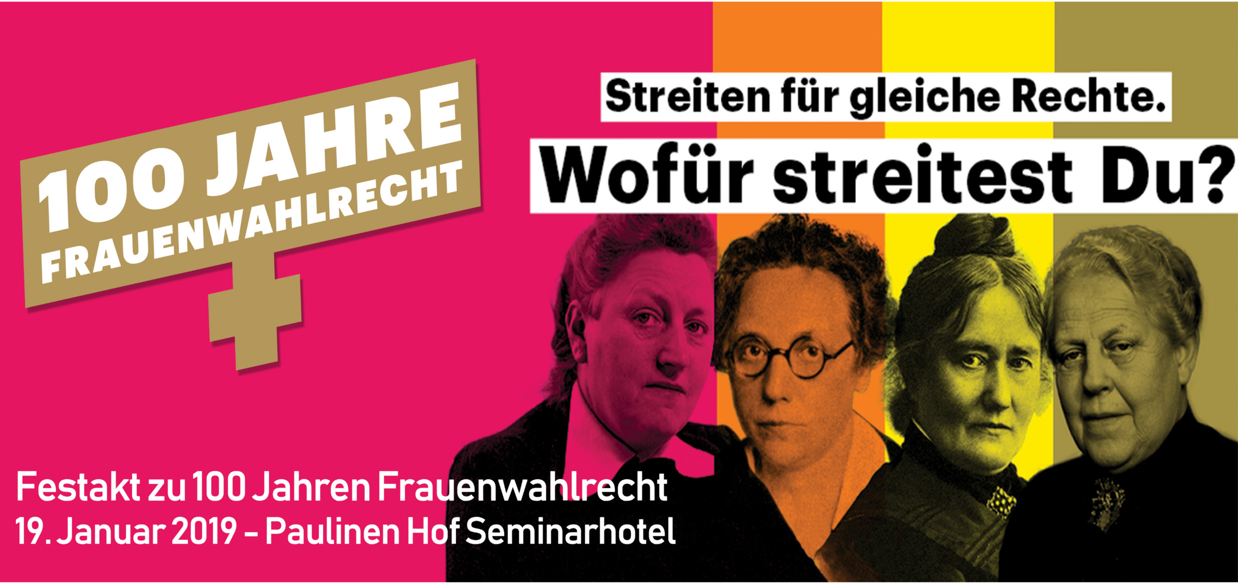 Einladung zum Festakt zu 100 Jahren Frauenwahlrecht am 19. Januar 2019 – Seit 100 Jahren dürfen Frauen wählen und gewählt werden!