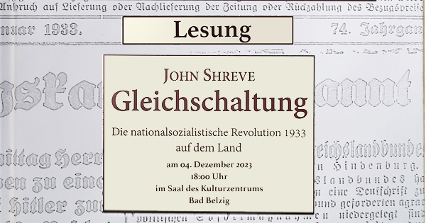 Lesung – „Gleichschaltung – Die nationalsozialistische Revolution 1933 auf dem Land“