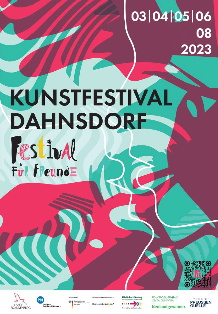 Festival-fuer-Freunde-Dahnsdorf-2023 Plakat Kunstfestival für Freunde