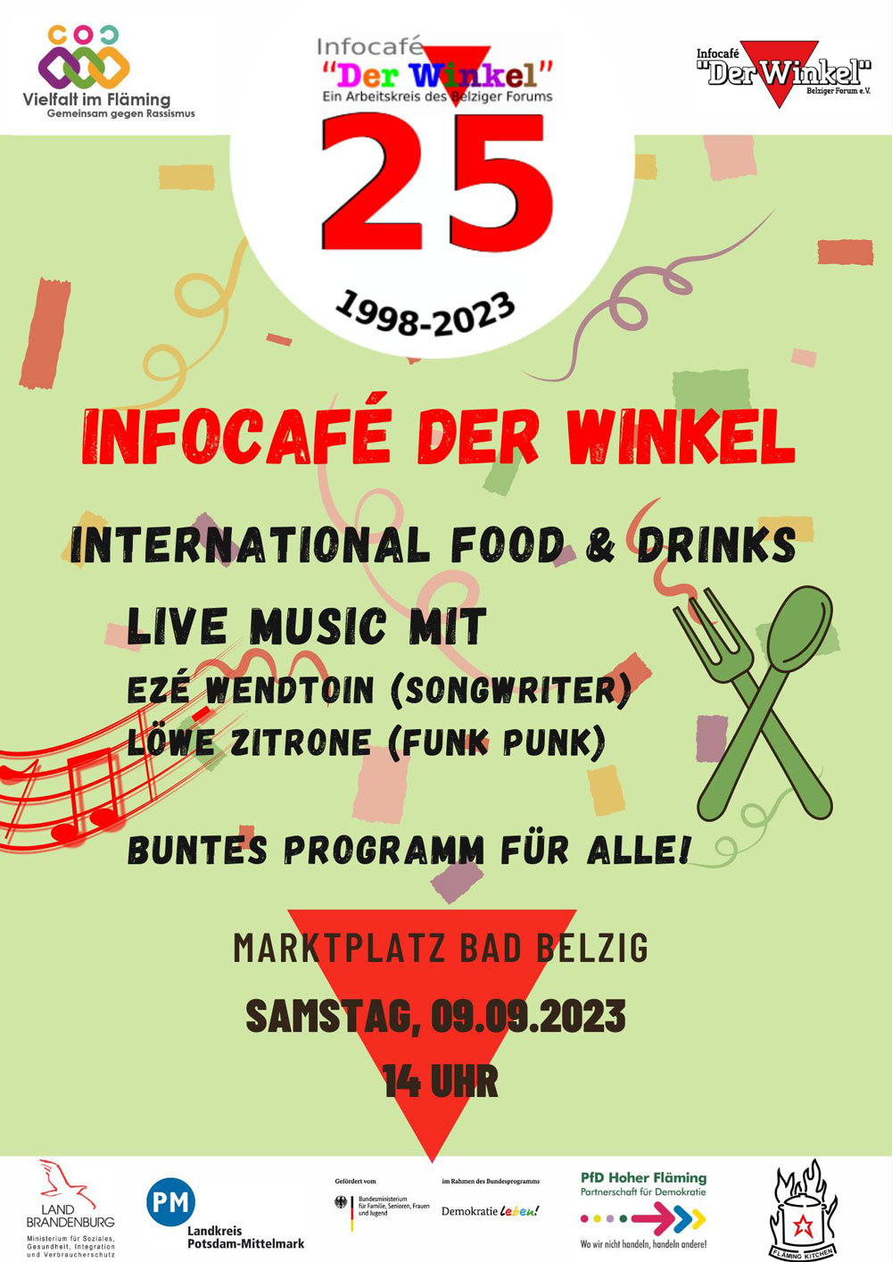 Plakat-25-Jahre-Infocafe-der-Winkel-2023 Über Kunst zur Sprache - Kunsttherapie mit Geflüchteten